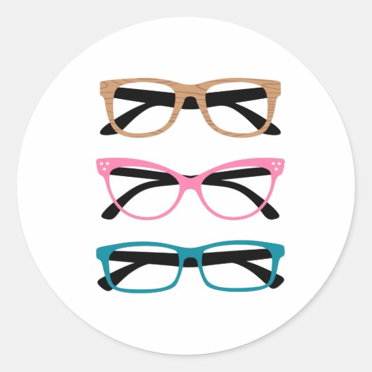 Eyeglassoorten Ronde Sticker (Voorkant)