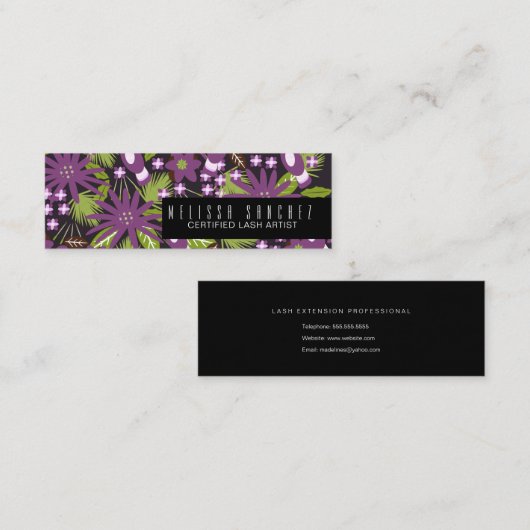Eyelash Artist Extensions werpen tropische kunsten Mini Visitekaartje (Voorkant / Achterkant)