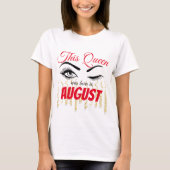 Eyelash Birthday Queen 18th | 21e | 30e | 40e T-shirt (Voorkant)