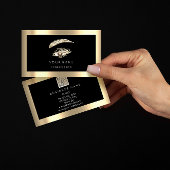 Eyelash Brow Makeup Logo Qr Code Black Gold Lijst Visitekaartje