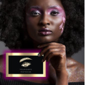 Eyelash Brow Makeup Logo Qr Code Black Gold Lijst Visitekaartje