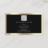 Eyelash Brow Makeup Logo Qr Code Black Gold Lijst Visitekaartje (Achterkant)