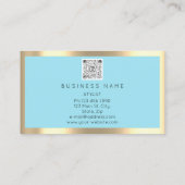 Eyelash Brow Makeup Logo Qr Code Blue Gold Lijst Visitekaartje (Achterkant)