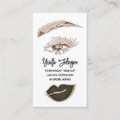 Eyelash Brow Makeup Logo QR Code Licht White Brown Visitekaartje (Voorkant)