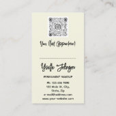 Eyelash Brow Makeup Logo QR Code Lip Gold Brown Visitekaartje (Achterkant)