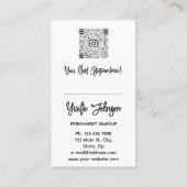 Eyelash Brow Makeup Logo QR Code Lip Roos Bruin Visitekaartje (Achterkant)