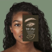 Eyelash Brow Makeup Logo QR Code Lip Roos Bruin Visitekaartje