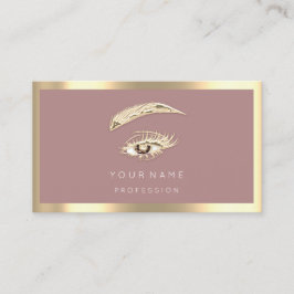 Eyelash Brow Makeup Logo Qr Code Roos Gold omgeven Visitekaartje