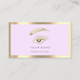 Eyelash Brow Makeup Logo Qr Code Roze pasta Gold Visitekaartje