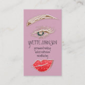 Eyelash Brow Makeup Logo QRCode Kiss Roos Visitekaartje (Voorkant)