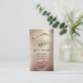Eyelash Brow Makeup Logo QRCode Lip Roos Glitter Visitekaartje (Staand voorkant)