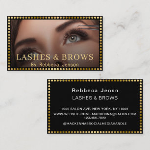 Eyelash Brow Makeup Logo QRCode Lip Roos Glitter Visitekaartje