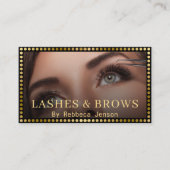 Eyelash Brow Makeup Logo QRCode Lip Roos Glitter Visitekaartje (Voorkant)
