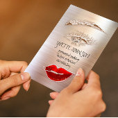 Eyelash Brow Makeup Logo QRCode Lip Roos Glitter Visitekaartje
