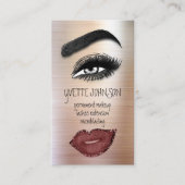 Eyelash Brow Makeup Logo QRCode Lip Roos Huid Visitekaartje (Voorkant)