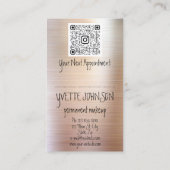 Eyelash Brow Makeup Logo QRCode Lip Roos Rood Roze Visitekaartje (Achterkant)