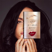 Eyelash Brow Makeup Logo QRCode Lip Roos Rood Visitekaartje