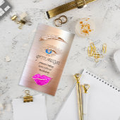 Eyelash Brow Makeup Logo QRCode Lip Roos Roze Visitekaartje