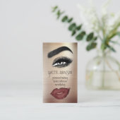 Eyelash Brow Makeup Logo QRCode Lip Roos Smoky Visitekaartje (Staand voorkant)