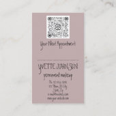 Eyelash Brow Makeup Logo QRCode Lips Roos Black Visitekaartje (Achterkant)