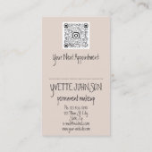 Eyelash Brow Makeup Logo QRCode Lips Roos Rood Visitekaartje (Achterkant)
