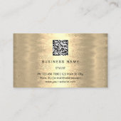 Eyelash Brow Microblade. QR CODE Logo Faux Gold Visitekaartje (Achterkant)