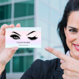 Eyelash Brow Microblade. QR CODE Logo Silver Ombre Visitekaartje