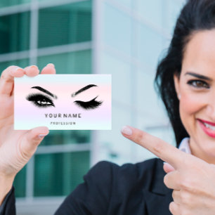 Eyelash Brow Microblade. QR CODE Logo Silver Ombre Visitekaartje