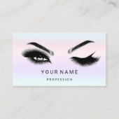 Eyelash Brow Microblade. QR CODE Logo Silver Ombre Visitekaartje (Voorkant)