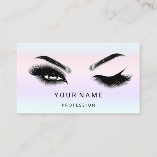 Eyelash Brow Microblade. QR CODE Logo Silver Ombre Visitekaartje (Voorkant)