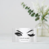 Eyelash Brow Microblade. QR CODE Logo Silver SPA Visitekaartje (Staand voorkant)