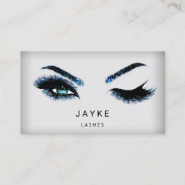 Eyelash Brow Microblade QR Logo Blue Lashes Visitekaartje