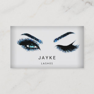 Eyelash Brow Microblade QR Logo Blue Lashes Visitekaartje