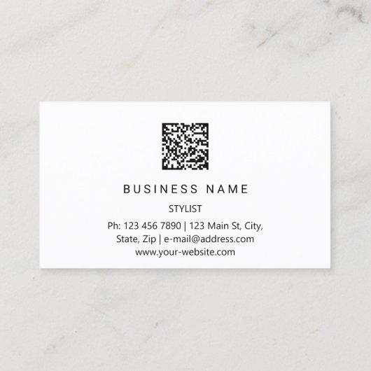 Eyelash Brow Microblade QR Logo grijs Wit Visitekaartje (Achterkant)