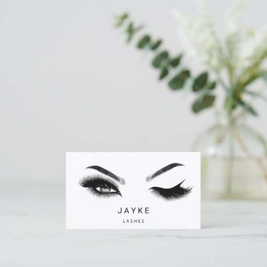 Eyelash Brow Microblade QR Logo grijs Wit Visitekaartje (Staand voorkant)