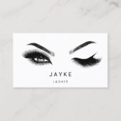 Eyelash Brow Microblade QR Logo grijs Wit Visitekaartje (Voorkant)