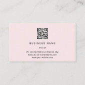 Eyelash Brow Microblade QR Logo Roze Pastel Visitekaartje (Achterkant)