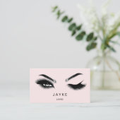 Eyelash Brow Microblade QR Logo Roze Pastel Visitekaartje (Staand voorkant)