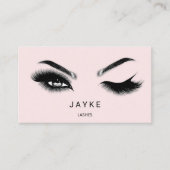Eyelash Brow Microblade QR Logo Roze Pastel Visitekaartje (Voorkant)