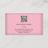 Eyelash Brow Microblade QR Logo Roze Visitekaartje (Achterkant)