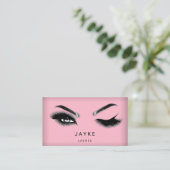 Eyelash Brow Microblade QR Logo Roze Visitekaartje (Staand voorkant)