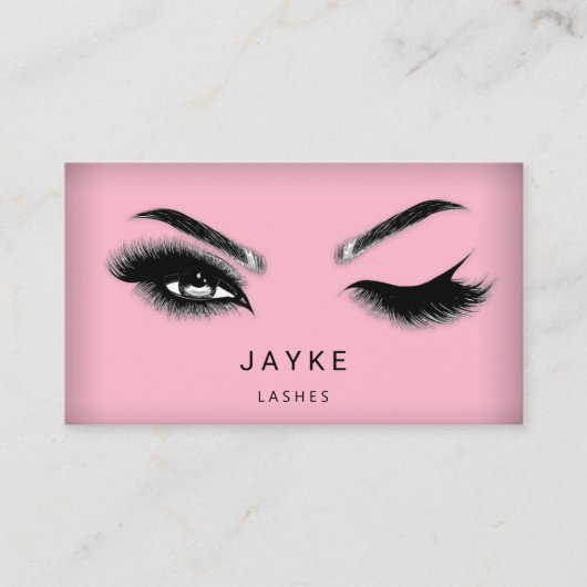 Eyelash Brow Microblade QR Logo Roze Visitekaartje (Voorkant)