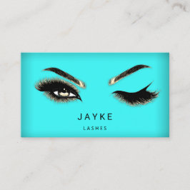 Eyelash Brow Microblade QR Logo Tiffanie Aqua Gold Visitekaartje