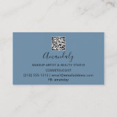 Eyelash Brow QR CODE Microblade Drip Blue Visitekaartje (Achterkant)