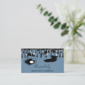 Eyelash Brow QR CODE Microblade Drip Blue Visitekaartje (Staand voorkant)