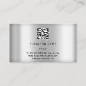 Eyelash Brows Microblade Hair QR CODE Logo Silver Visitekaartje (Achterkant)