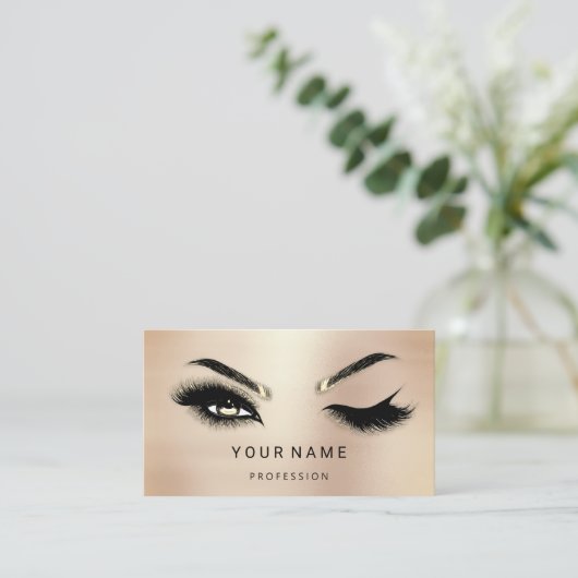 Eyelash Brows Microblade. QR CODE Logo Blush Visitekaartje (Staand voorkant)