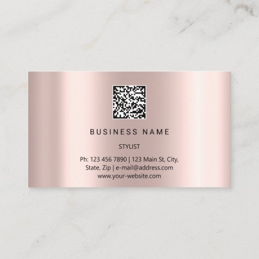 Eyelash Brows Microblade. QR CODE Logo Confetti Visitekaartje (Achterkant)
