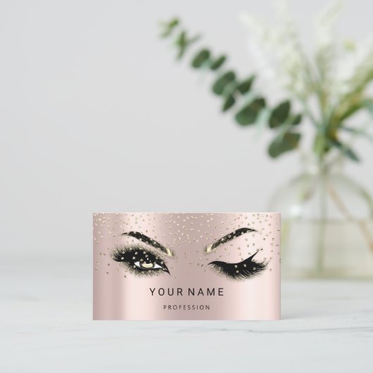 Eyelash Brows Microblade. QR CODE Logo Confetti Visitekaartje (Staand voorkant)