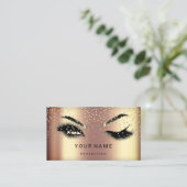 Eyelash Brows Microblade. QR CODE Logo Faux Gold Visitekaartje (Staand voorkant)